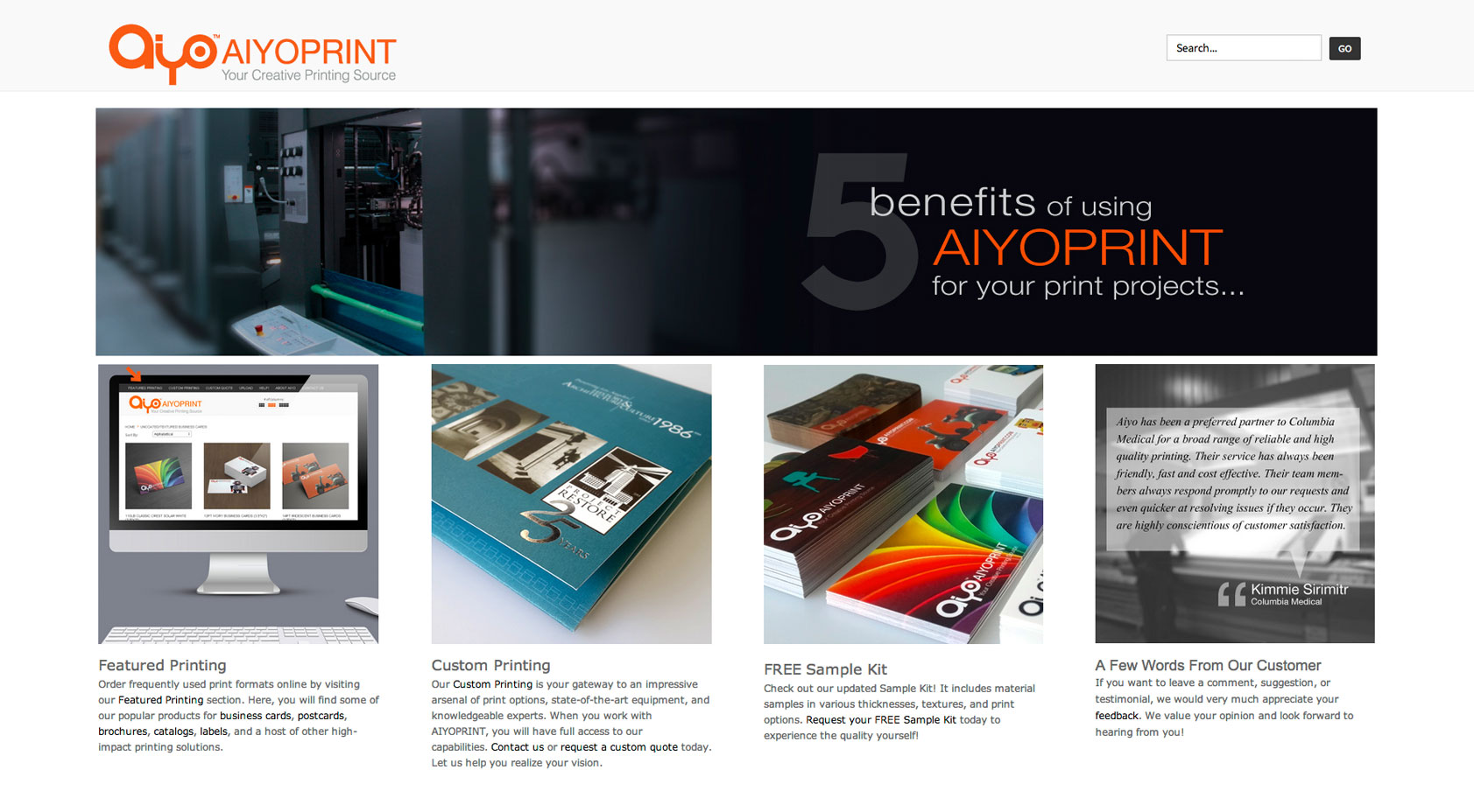CoreCommerce AiyoPrint Ecommerce Theme preview — Desktop