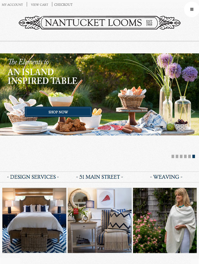 CoreCommerce Nantucket Ecommerce Theme preview — Tablet